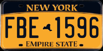 NY license plate FBE1596