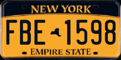 NY license plate FBE1598