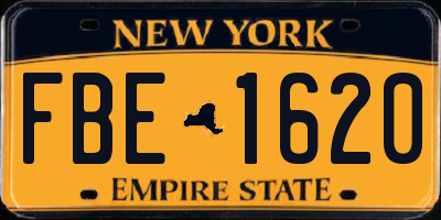 NY license plate FBE1620