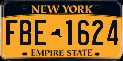 NY license plate FBE1624