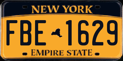 NY license plate FBE1629