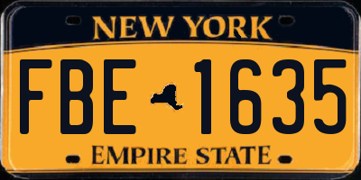 NY license plate FBE1635