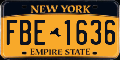 NY license plate FBE1636
