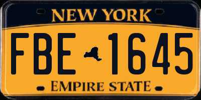 NY license plate FBE1645