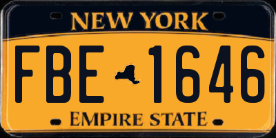 NY license plate FBE1646