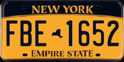 NY license plate FBE1652