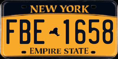 NY license plate FBE1658