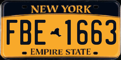 NY license plate FBE1663