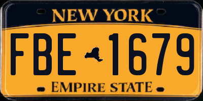 NY license plate FBE1679