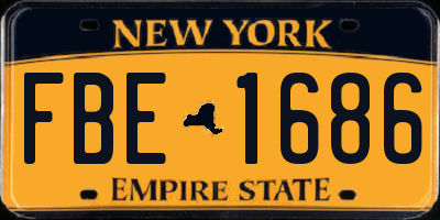 NY license plate FBE1686