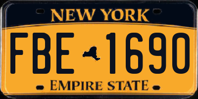 NY license plate FBE1690