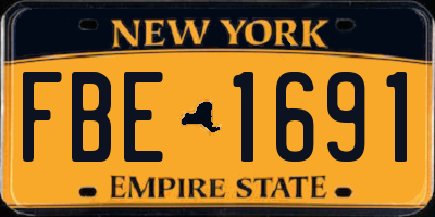 NY license plate FBE1691
