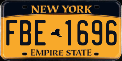 NY license plate FBE1696