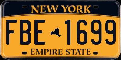 NY license plate FBE1699