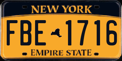 NY license plate FBE1716