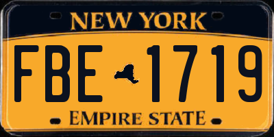 NY license plate FBE1719