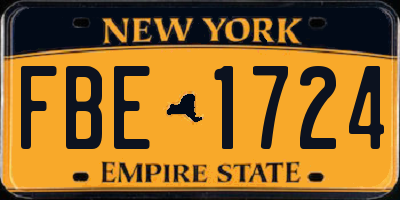 NY license plate FBE1724