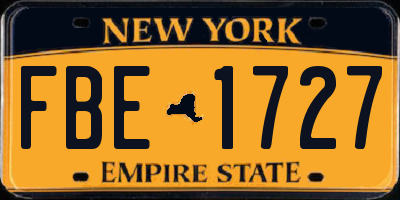 NY license plate FBE1727