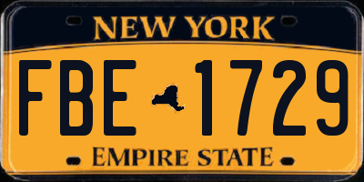 NY license plate FBE1729