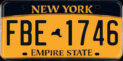 NY license plate FBE1746