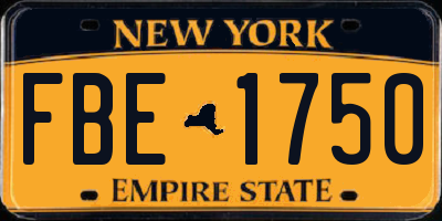 NY license plate FBE1750