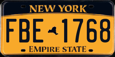 NY license plate FBE1768