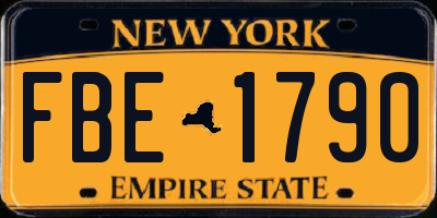 NY license plate FBE1790