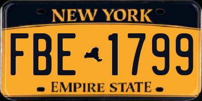 NY license plate FBE1799