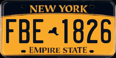 NY license plate FBE1826