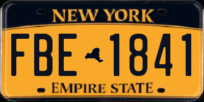 NY license plate FBE1841