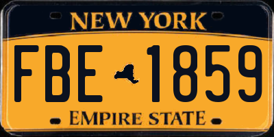 NY license plate FBE1859