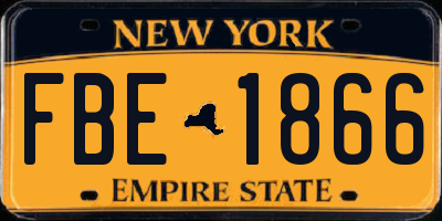 NY license plate FBE1866