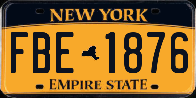 NY license plate FBE1876