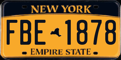NY license plate FBE1878
