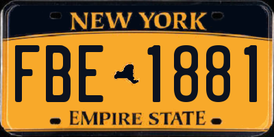 NY license plate FBE1881