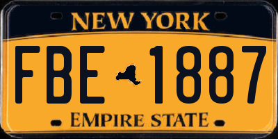 NY license plate FBE1887