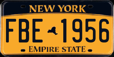NY license plate FBE1956
