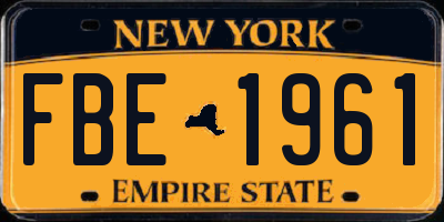 NY license plate FBE1961