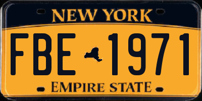 NY license plate FBE1971