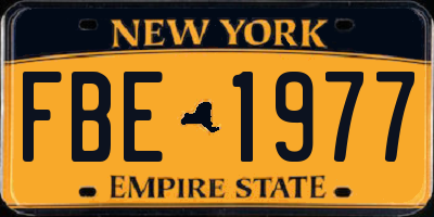 NY license plate FBE1977