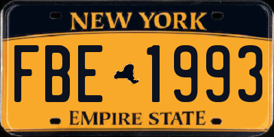NY license plate FBE1993