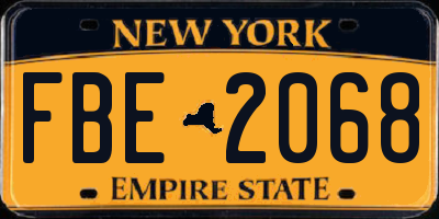 NY license plate FBE2068