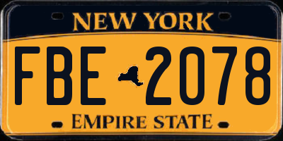 NY license plate FBE2078