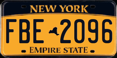 NY license plate FBE2096