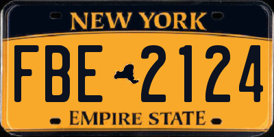 NY license plate FBE2124