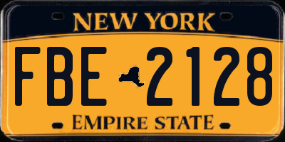NY license plate FBE2128
