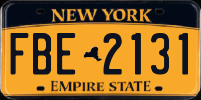 NY license plate FBE2131