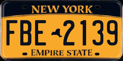 NY license plate FBE2139