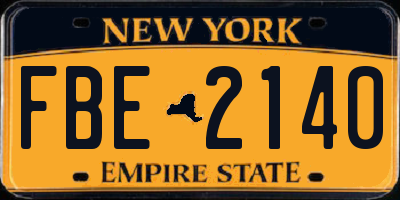 NY license plate FBE2140