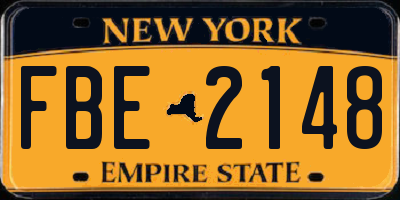 NY license plate FBE2148